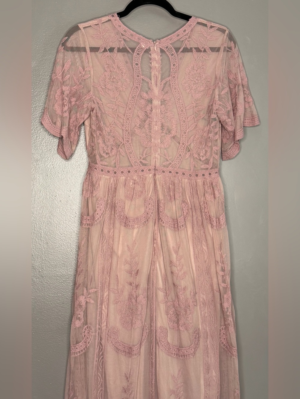 PinkBlush Boho Embroidered Floral Maxi Dress Effortless Elegance Fairytale Photo - Picture 7 of 12